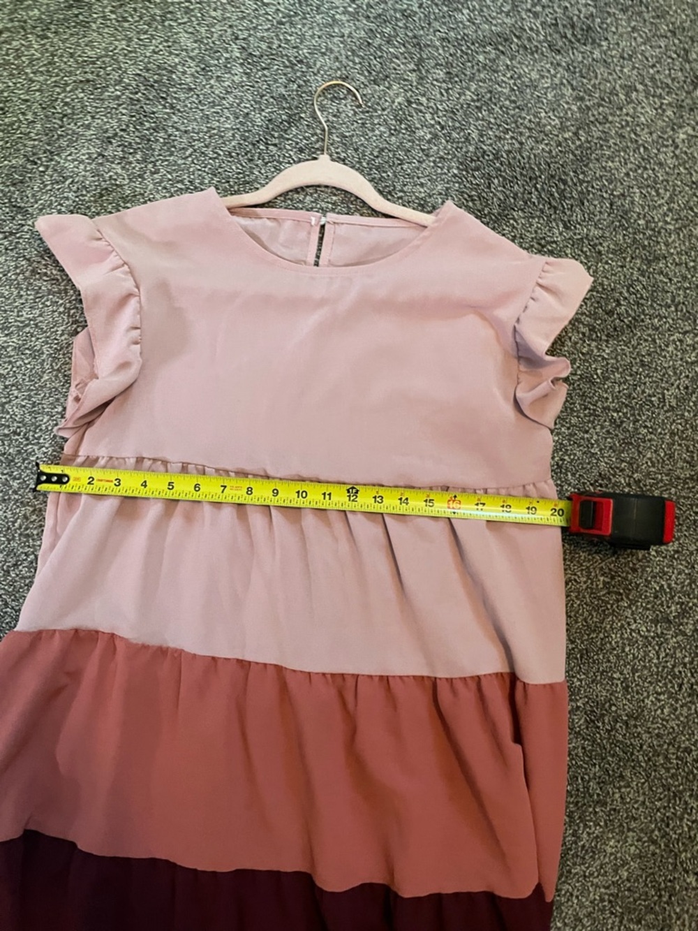 Pink Multicolor Women’s Smock Dress Ruffle Sleeve Dress Size Large - Picture 8 of 8